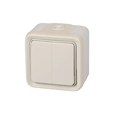 Imagen de Legrand, 191518 Plexo interruptor de pared doble, pulsador estanco superficie la gama Plexo, exterior resistente al agua (IP55), color blanco