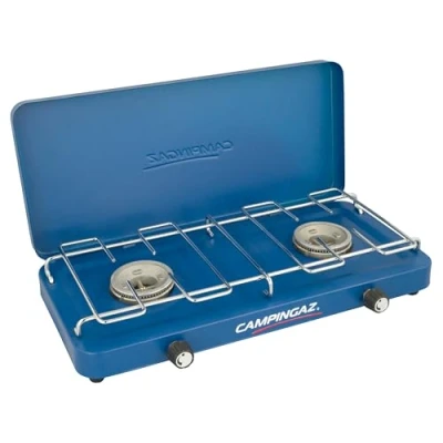 Imagen de Campingaz Base Camp Lid Hornillo de camping compacto con tapa Opciones cocción versátiles 2 placas, cocina a gas quemadores, potencia x 1.600 W para o festivales