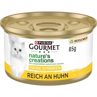 Imagen de PURINA GOURMET Nature&#039;s Creation Comida húmeda para Gatos en gelatina Natural, Pollo, Paquete de 12 Unidades (12 x 85 g)