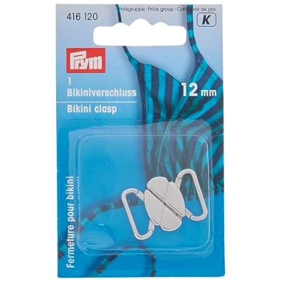 Imagen de Prym 416120 Bikini Und Gürtelverschluss Met Silberfarbig Matt and Belt Clasp, Metal, Silver, 12 mm, Color Plata Mate, 1 Pieza
