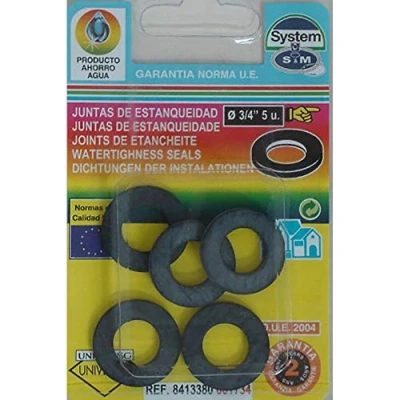 Imagen de S&amp;M 001734 Pack de 5 Juntas Planas Goma, 3/4&quot;