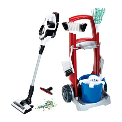 Imagen de Theo Klein 6806 Cleaning Trolley with Vacuum Cleaner Bosch Unlimited I Accessories Suction and Sound Function for Children from 3 Years