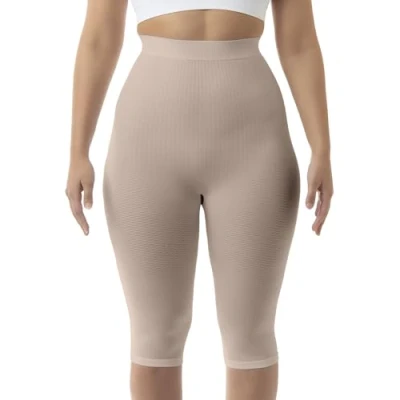 Imagen de Farmacell 123 (Carne, L/XL) Faja Pantalon con Cintura Alta Que Cubre hasta la Pantorrilla, Efecto masajeador