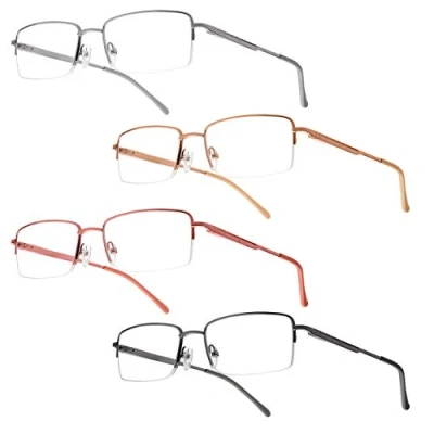 Imagen de UrbanSky Gafas de Lectura Warrick Paquete 4 Semi con Montura Metal bisagras Resorte (+2,00 dpt)