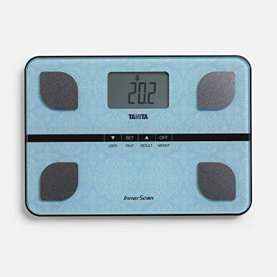 Imagen de TANITA BC 732 báscula familiar y de composición corporal en un diseño vidrio compacto, azul