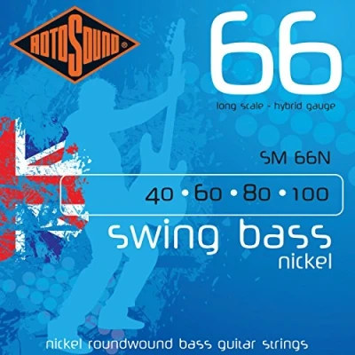 Imagen de cuerdas Rotosound para bajo eléctrico SWING 66 Nickel ROUNDWOUND 4 SM66N Hybrid 40 100