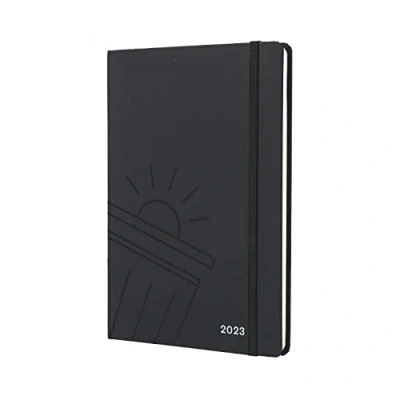 Imagen de Collins Jumble and Co Moodler Icon Agenda semanal 2023, tamaño A5, color negro pizarra limpia, diario con páginas punteadas
