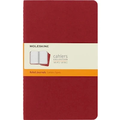 Imagen de Moleskine CH116 Set de 3 cuadernos a rayas, grandes, color rojo arándano