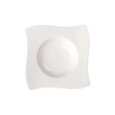 Imagen de Villeroy &amp; Boch NewWave Plato sopero, de Onduladas Formas, Porcelana, Blanco, 24 cm
