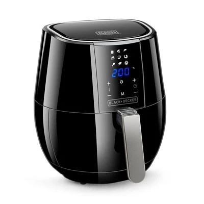 Imagen de Black+Decker BXAF3500E Freidora de aire sin aceite digital 1500W, 3L. Fríe, asa, hornea y calienta.Panel táctil. Temporizador 60min. Negro