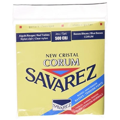 Imagen de Savarez Cuerdas para Guitarra Clásica New Cristal Corum juego 500CRJ Tensión estandard alta, rojo azul