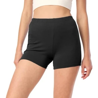 Imagen de Merry Style Pantalones Cortos para Mujer Mallas Cortas Deportivas Shorts de algodón MS10 392 (Negro, XXL)