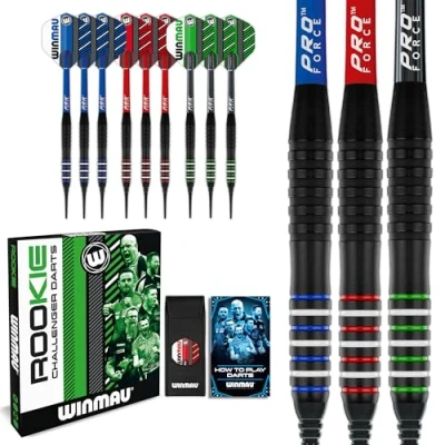 Imagen de WINMAU Rookie Dardos, Unisex, Azul, Rojo y Verde, Estándar