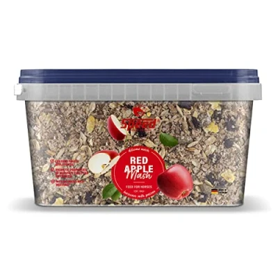 Imagen de Speed Red Apple Mash, 2,5 kg, versátil Comida para Caballos de los Mejores Cereales, con deliciosos trozos Manzana y Remolacha Vital, Especialmente digerible, Fabricado en Alemania