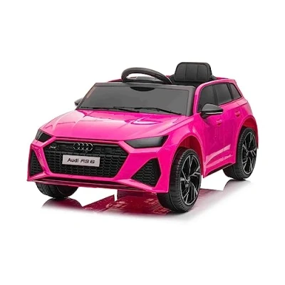 Imagen de Coche Eléctrico para ninos 12V RS6, Rosa, Asiento de Cuero, Puertas Que se abren, Motor 2X 25W, Batería 12 V, con Mando a Distancia 2.4 GHz, Ruedas Soft EVA, Luces LED