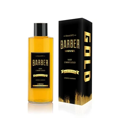 Imagen de BARBER MARMARA edición Limitada Negro Oro Agua de Colonia 500ml Botella cristal fragancia masculina Caja Regalo especial Aftershave para hombres