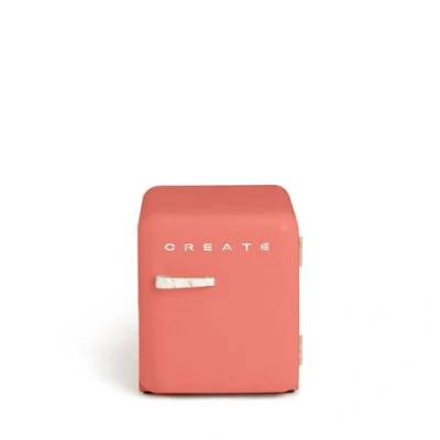 Imagen de CREATE / RETRO FRIDGE 50 MARBLE/Frigorífico terracota maneta mármol 85W, minibar, un estante, diseño retro, cm, dos repisas, capacidad de 48L, bajo consumo, 50x44x49,8 cm