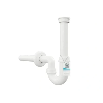 Imagen de Aqua Bagno Sifón Tubos para lavabos Plástico blanco 1 1/4 pulgadas dn 32 mm Flexible ajustable
