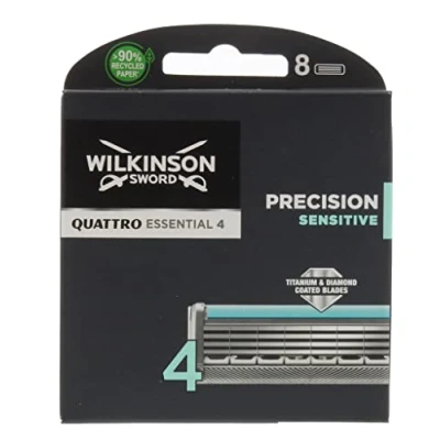 Imagen de Wilkinson Quattro Titanium Sensitive Cuchillas de afeitar para hombre Pack 8