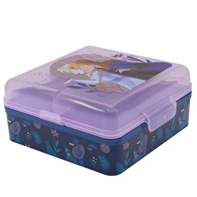 Imagen de Fiambrera infantil cuadrada para almuerzo con 3 compartimentos de Frozen