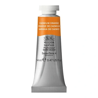 Imagen de Winsor &amp; Newton Acuarela Profesional Pintura De Acuarela, Alta Luminosidad, Resistente a la Luz, Calidad Archivo, Tubo 14 ML, Color Amarillo Cadmio Naranja