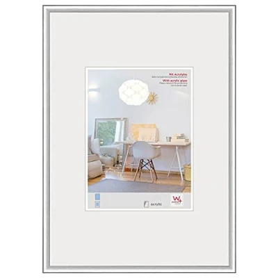 Imagen de walther design KVX050S New Lifestyle Marco de fotos plástico con cristal acrílico 40 x 50 cm, plateado