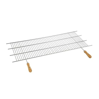 Imagen de Sauvic 02480 Parrilla Barbacoa zincada Recortable, con Mangos de Madera, 100 x 40 cm