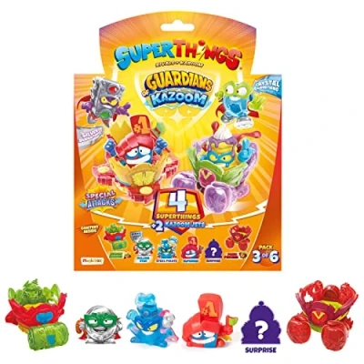 Imagen de Superthings Serie Guardians of Kazoom, Pack de 4 (Incluye 3 y 1 capitán Plateado) 3/6