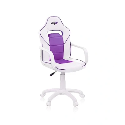 Imagen de duehome DRW, Silla Gamer, de Oficina Gaming Estudio o Escritorio, Acabado en Símil Piel Blanco y Lila, Medidas: 46,5 cm (Ancho) x 46 (Largo) 98 109,5 (Alto)