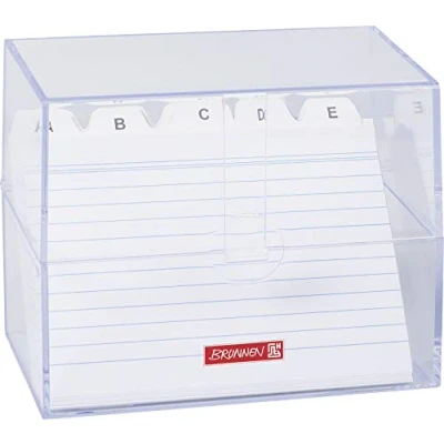 Imagen de Brunnen 1020560 Caja para fichas (poliestireno, 16,1 x 13,7 8,5 cm), transparente