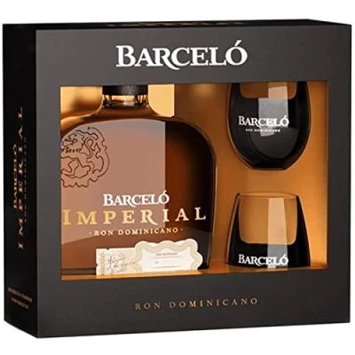 Imagen de BARCELO IMPERIAL RON DOMINICANO CON VASOS 70 CL EN ESTUCHE