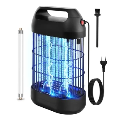 Imagen de EUQQZU Lámpara Antimosquitos, 14W Anti Mosquitos Insectos UV Luz Matamoscas Eléctrico, 1800V Trampas para Electrico Matamosquitos Area Efectiva 60㎡ Interior Hogar
