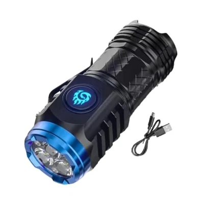 Imagen de SenhE Three Eyed Mons TER Mini Flashlight, Super Bright Hand Flashlight,Rechargeable LED Torch, Portable Power Flashlight for Home/Camping