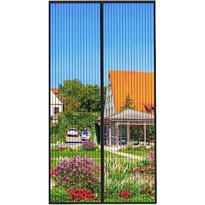 Imagen de Mycarbon Mosquitera de 100 x 220 cm para ventana cristal y cortina antimosca, puerta ventana, imán, cierre magnético, malla ultrafina, instalación sin taladrar con cinta adhesiva, color negro