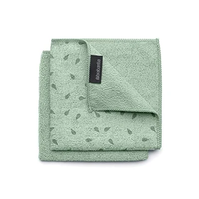 Imagen de Brabantia Sinkside Paños de Microfibra Apto para Lavadora Absorben 7 Veces su Propio Peso Limpiar Platos &amp; Encimeras Necesitan Menos Detergente Juego 2 Verde (Jade Verde)