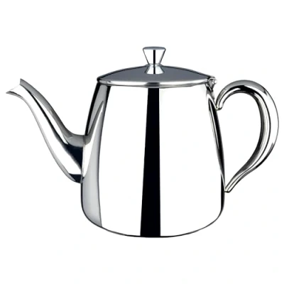 Imagen de Tetera Premium Café Olé, Acero Inoxidable 18/10, Pulido Espejo, 1980ml, Asas Huecas Stay Cool, Pico Vertedor Perfecto, Plateado