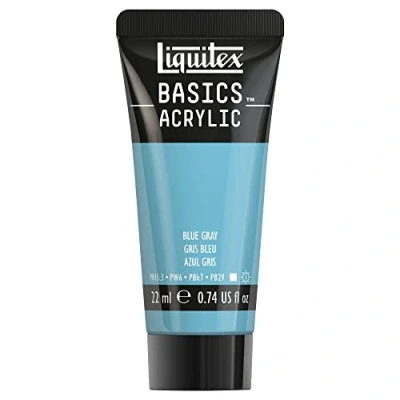 Imagen de Liquitex Basics Pintura Acrílica, Para Bellas Artes y Manualidades, Resistentes a la Luz, Viscosidad Media, Acabado Satinado, Tubo de 22 ml Gris Azul