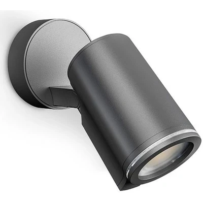 Imagen de Steinel Spot ONE Foco LED, fabricado en aluminio, color antracita, con consumo de 6,7 W, intensidad 512 lúmenes y bombilla GU10, conectable por cable