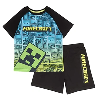 Imagen de Minecraft Enredadera cómica niños Corto Pijamas Set Multicolor 158 Regalos PS4 PS5 del Jugador de Xbox, los Chicos Colegio Pijamas, Ropa niños, y Regalo cumpleaños Idea
