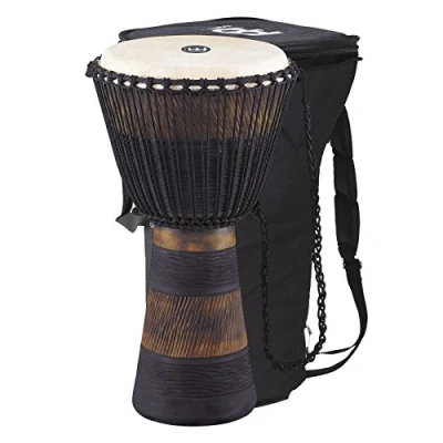 Imagen de Meinl Percussion ADJ3 M+BAG Earth Rhythm Series Djembé, 25.4 cm, tamaño medio, incluye bolsa, color marrón oscuro