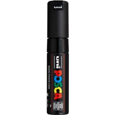 Imagen de Uni Ball 182699 Marcador POSCA con punta de cuña ancha, PC 8K, negro, 1 unidad