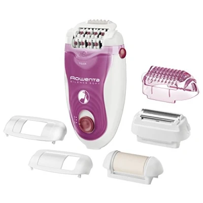 Imagen de Rowenta Silence Soft EP5660 Depiladora 2 velocidades, sistema antidolor de 24 pinzas, luz frontal Led, Color Rosa, Blanco