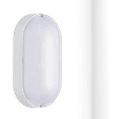 Imagen de Oktaplex lighting Lámpara de sótano LED con cableado continuo, 9 W, 4000 K, luz blanca neutra, 800 lm, IP65, base ovalada, DV,