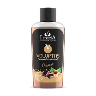 Imagen de INTIMATELINE Voluptas Choconut Gel de Masaje Comestible, Estimulante con Efecto Cálido para Todo el Cuerpo, Acción Hidratante y Suavizante, Sabor Chocolate, 100ml