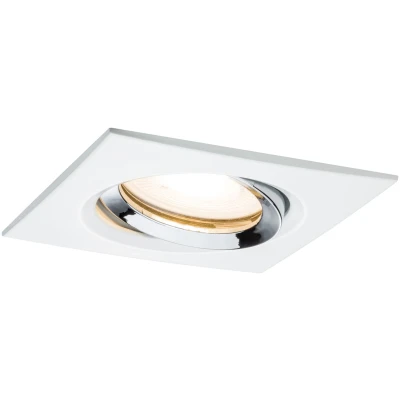 Imagen de Paulmann 92904 Luminaria empotrable LED Nova, foco cuadrado, IP65 resistente a chorros de agua, juego completo 1 ud., 7 W, incl. lámpara GU10, blanco, orientable