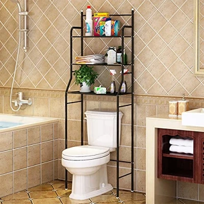 Imagen de Yizhe Estanteria sobre Inodoro WC Lavadora Ahorra Espacio Almacenamiento Cuarto Baño,Estante Encima del 3 Baño Aseo Mueble Estantería Visualización Organizador