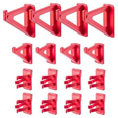 Imagen de KADAX ganchos para pared de herramientas, perforados plástico PP, juego soporte garaje, cocina, taller (juego 16 piezas)