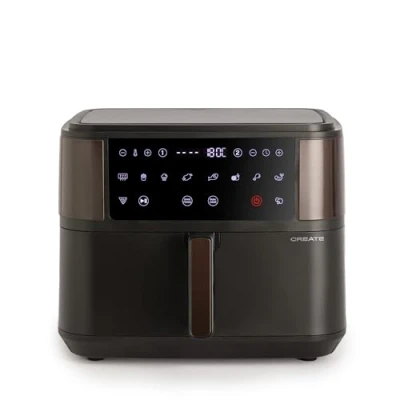 Imagen de CREATE/FRYER AIR DUAL/Freidora sin aceite 10 L Con separador/Capacidad 7 8 raciones, Panel de control táctil multifunción, divisor alimentos, programas preinstalados, 2400W