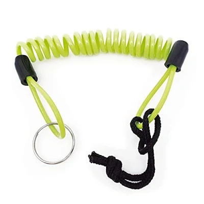 Imagen de RADIKAL RKREM Cable Recordatorio Enrollado con Anilla para Freno, Más Adaptable, Reminder Universal Candado Moto Disco Casco Scooter Bicicleta Patinete, Amarillo