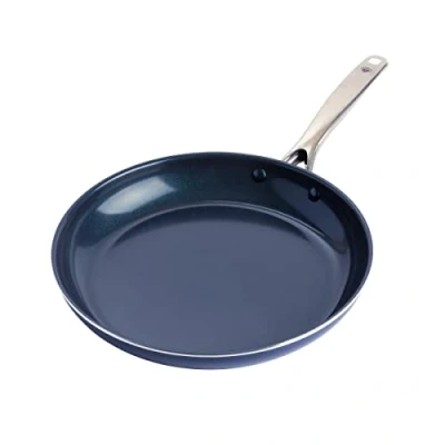Imagen de Blue Diamond Cookware Sartén de 28 cm con Revestimiento Cerámica Antiadherente Reforzado Diamantes, para Huevos, Sin PFAS, Inducción, Apta Lavavajillas, Horno, Azul